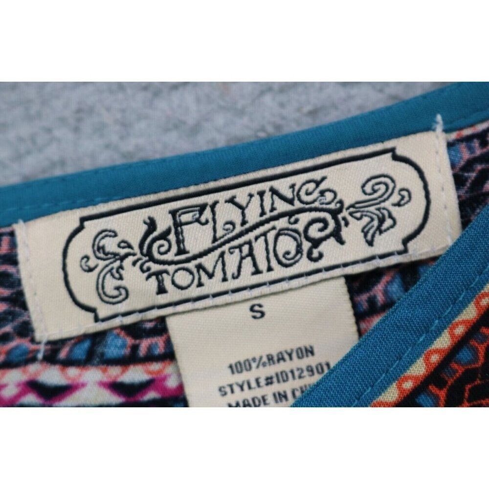 Flying Tomato 3/4 Belled Sleeves Tunic/Mini Dress-Small-Silky-Boho-Cottagecore - Picture 6 of 12